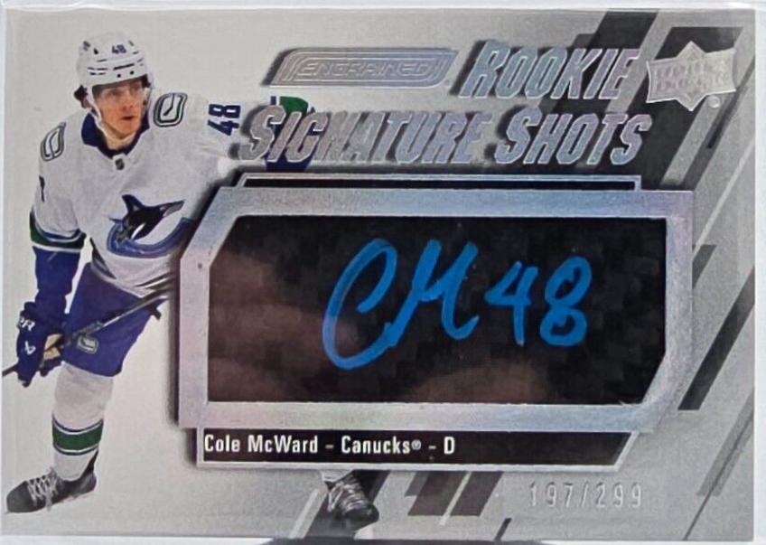 Cole McWard #RSS-CM Hockey Cards 2023 Upper Deck Engrained Rookie Signature Shots