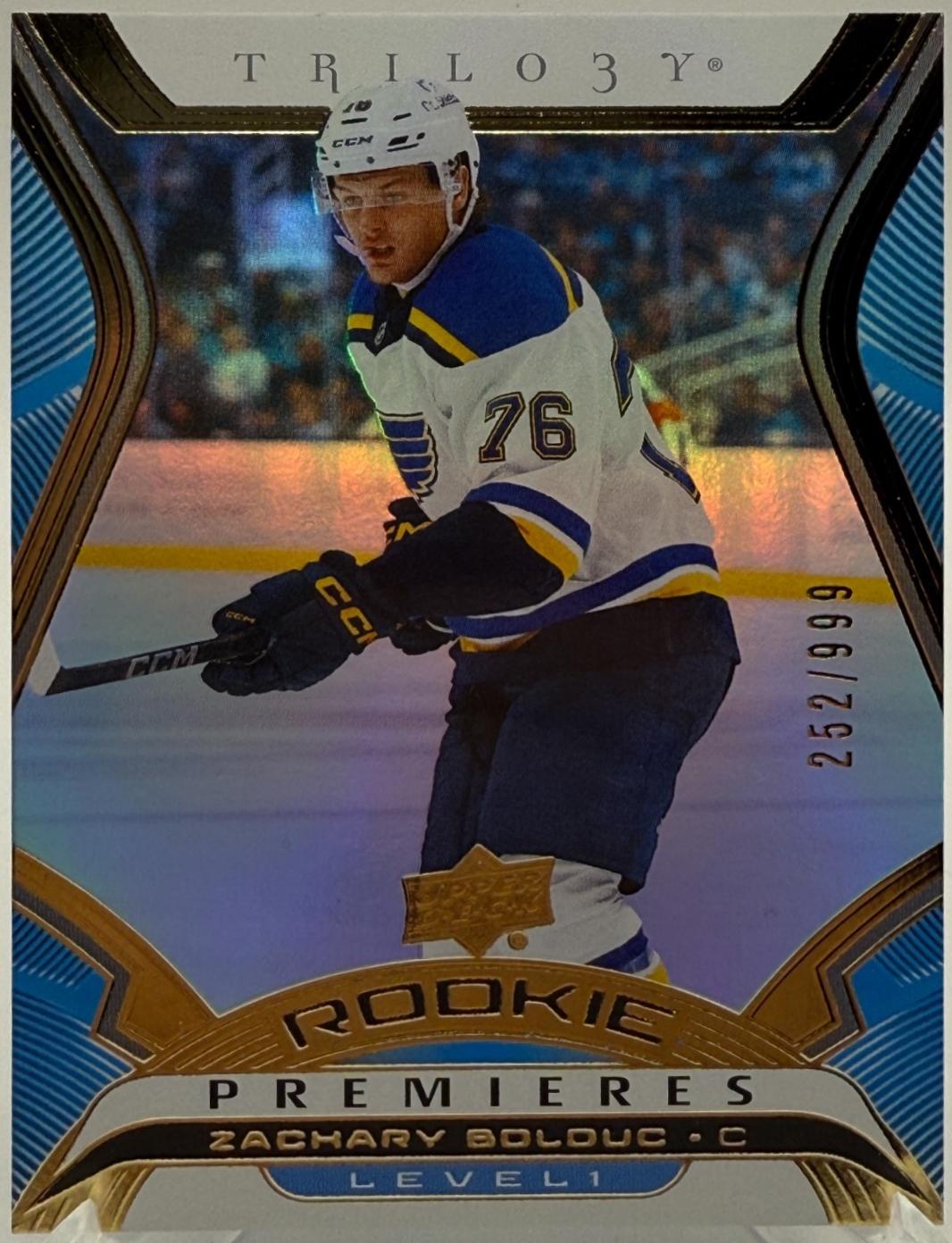 Zachary Bolduc #T-20 Hockey Cards 2024 Upper Deck Trilogy Rookie Premiere