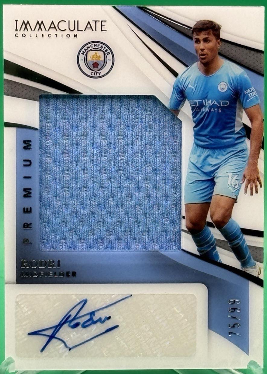 Rodri #PR-RRI 2021 Panini Immaculate Collection Premium Swatch Autograph Soccer