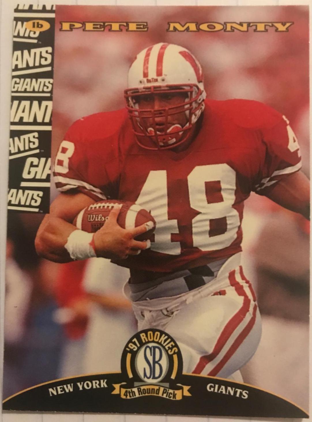 Pete Monty #36 Football Cards 1997 Panini Score Board NFL Rookies