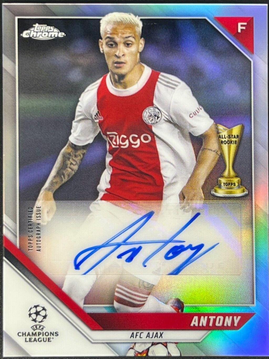 Antony #CA-A Soccer Cards 2021 Topps Chrome UEFA Champions League Autographs