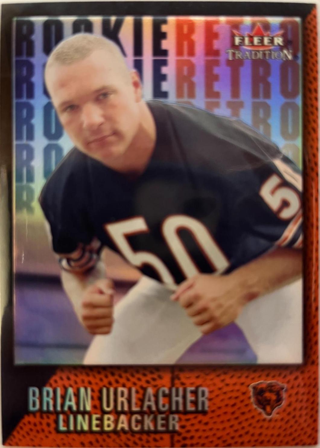 Brian Urlacher #4 Football Cards 2000 Fleer Rookie Retro