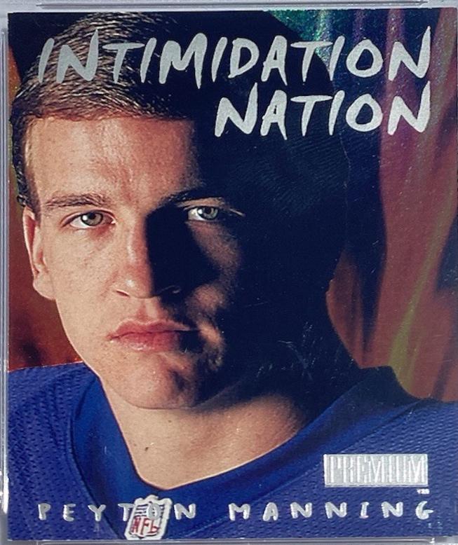 Peyton Manning #10 Football Cards 1998 Skybox Premium Intimidation Nation