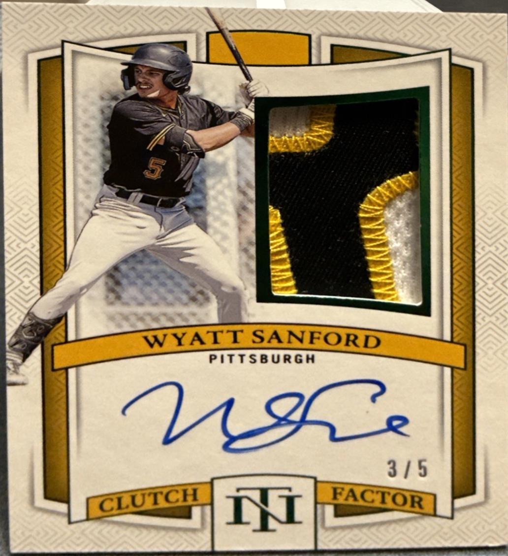 Wyatt Sanford #22 2025 Panini National Treasures Baseball Clutch Factor Signatures