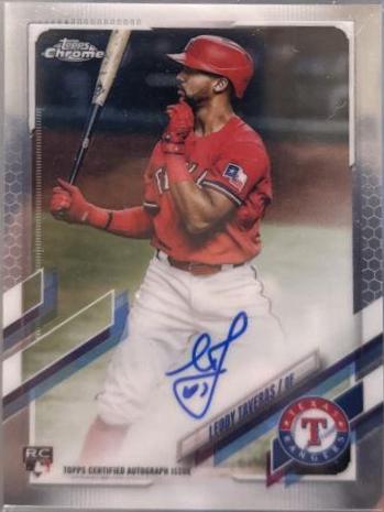 Leody Taveras #RA-LT Baseball Cards 2021 Topps Chrome Rookie Autographs