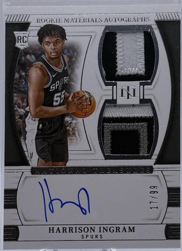 Harrison Ingram #38 2024 Panini National Treasures Rookie Materials Autographs Dual Basketball
