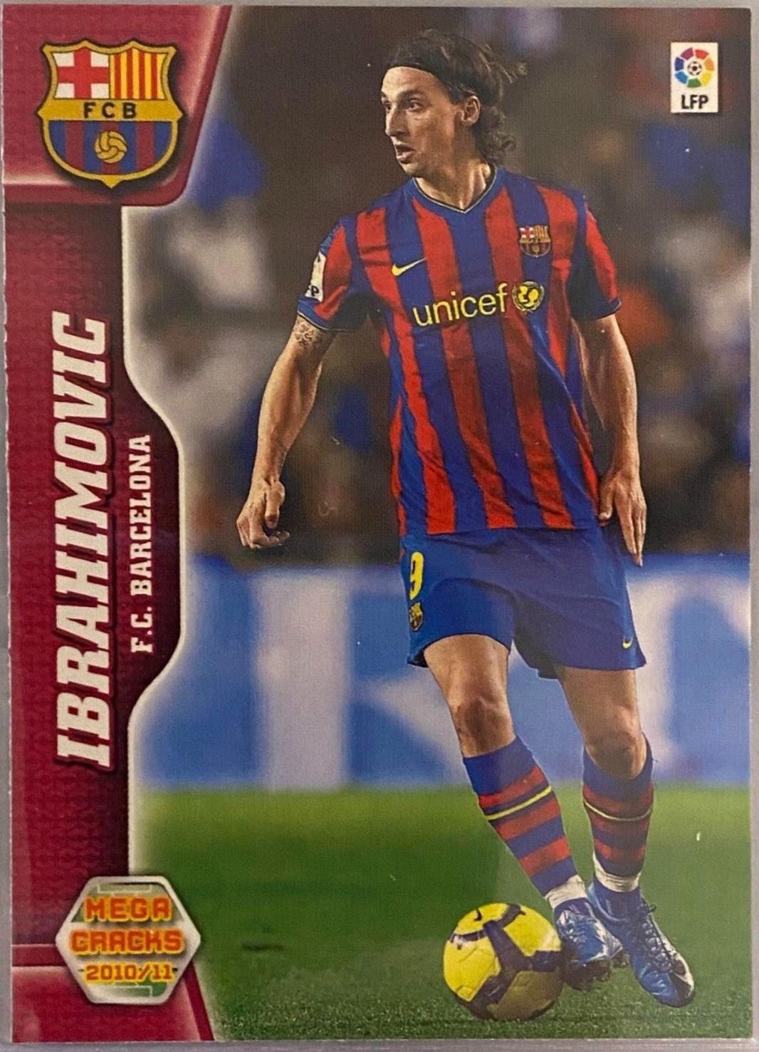 Ibrahimovic #70 Soccer Cards 2010 Panini Mega Cracks La Liga