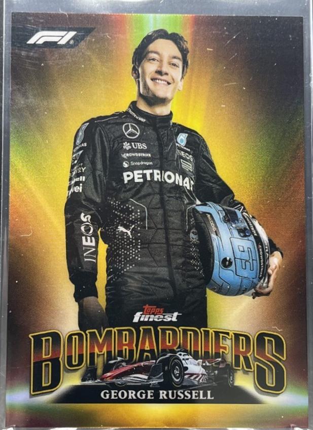 George Russell #BB-5 Racing Cards 2024 Topps Finest Formula 1 Bombardiers