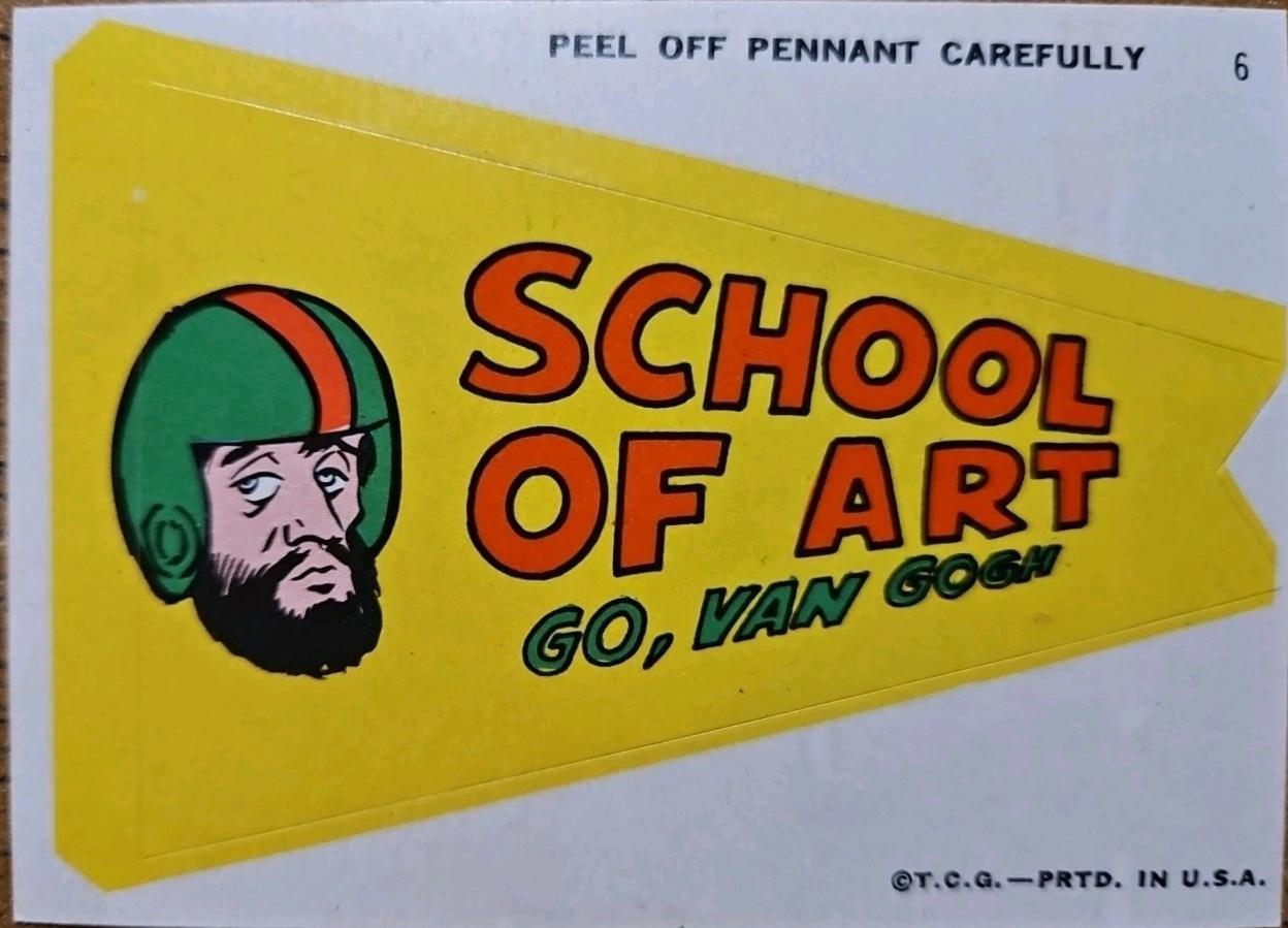 School of Art #6 Football Cards 1967 Topps Comic Pennants