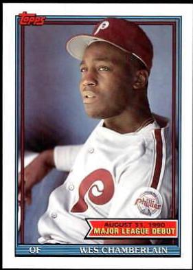 Wes Chamberlain #29 Baseball Cards 1991 Topps '90 M.L. Debut