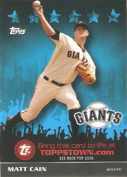 Matt Cain #TTT73 Baseball Cards 2009 Topps Toppstown