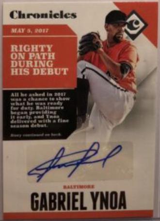 Gabriel Ynoa #CA-GY Baseball Cards 2017 Panini Chronicles Autographs