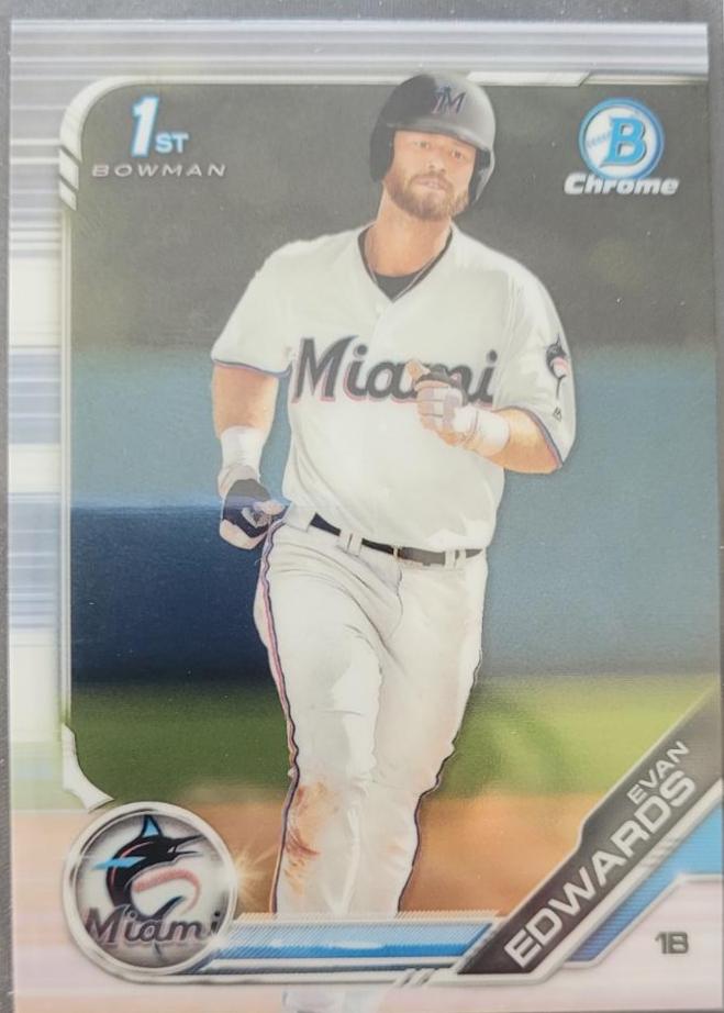 Evan Edwards #BDC-168 Baseball Cards 2019 Bowman Draft Chrome