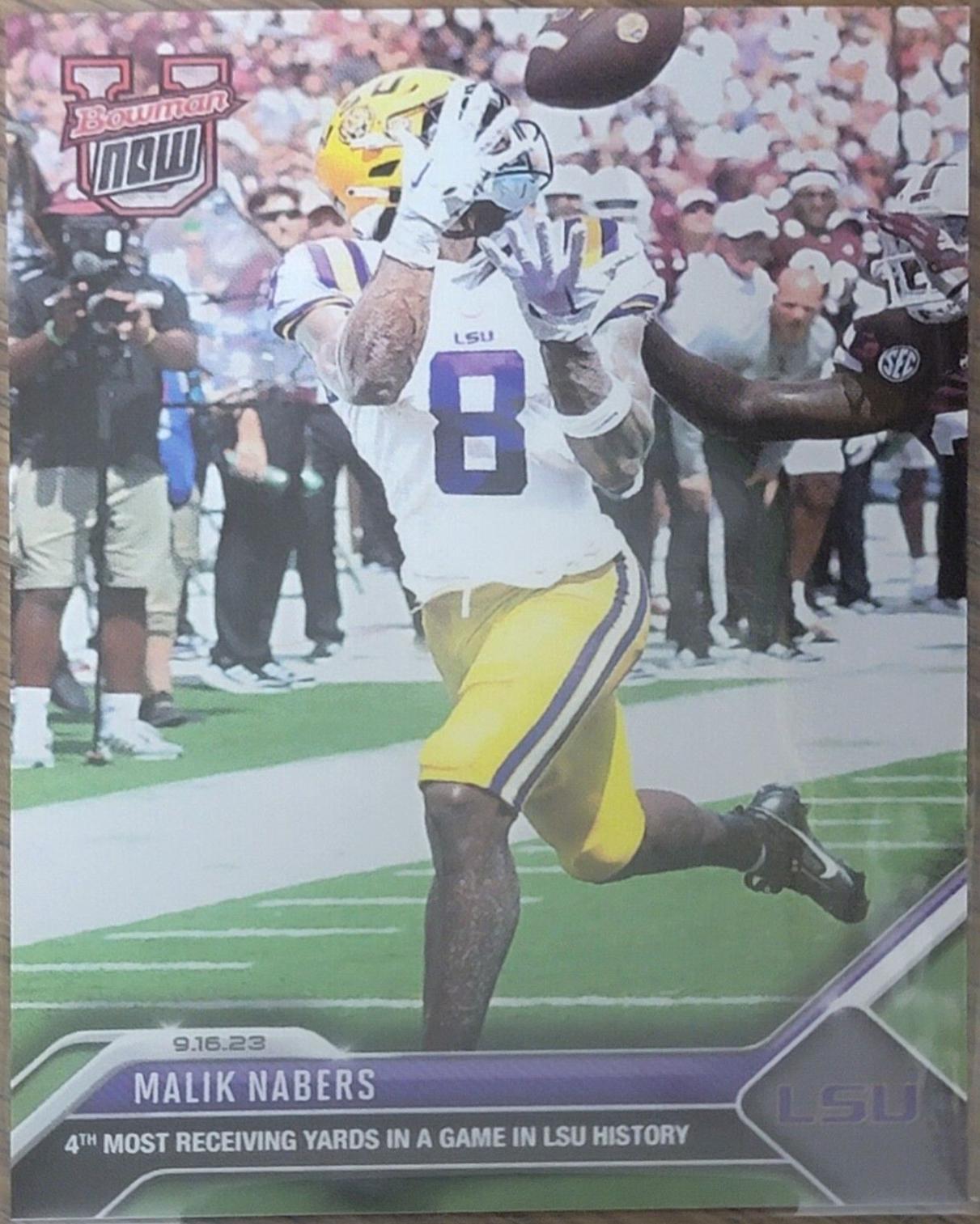 Malik Nabers #6 Football Cards 2023 Bowman U Now