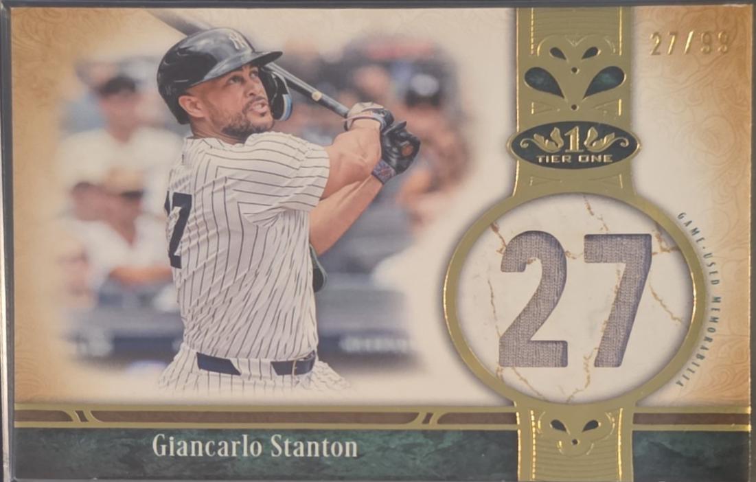 Giancarlo Stanton #JNR-GS 2026 Topps Tier One Baseball Jersey Number Relics