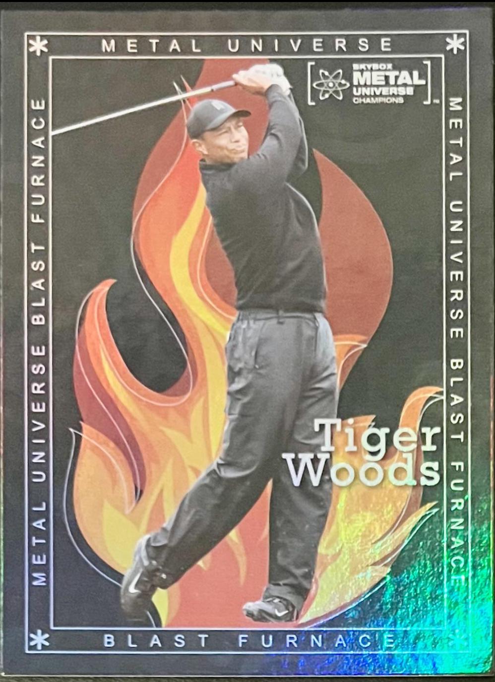 Tiger Woods #BF-20 2021 Skybox Metal Universe Champions Blast Furnace Golf