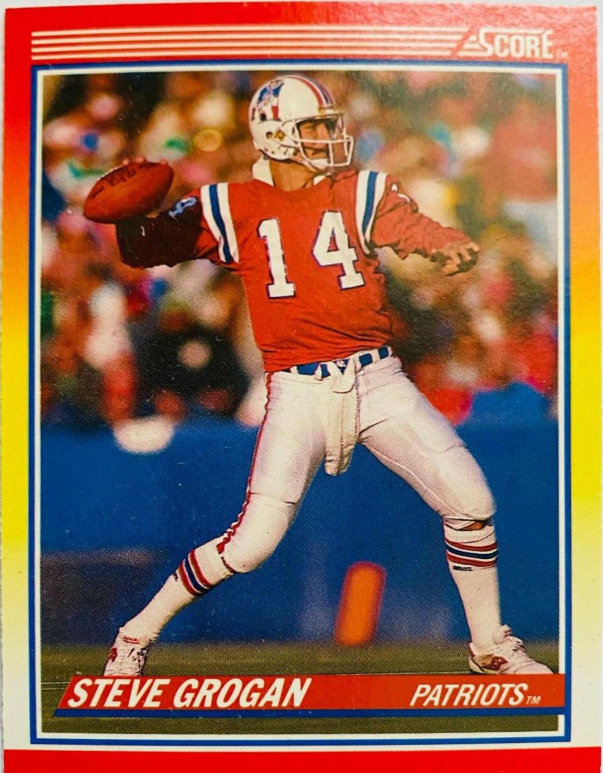 Steve Grogan #221 Football Cards 1990 Panini Score