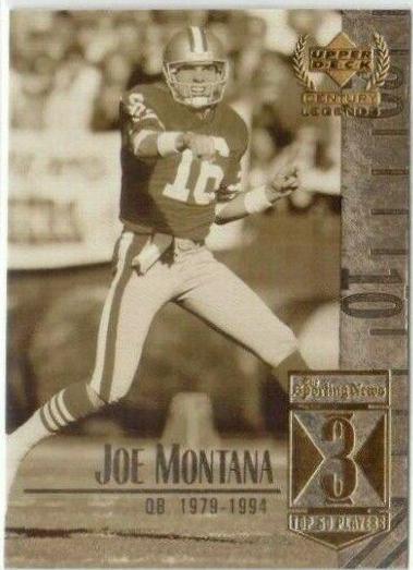 Joe Montana #3 Football Cards 1999 Upper Deck Century Legends