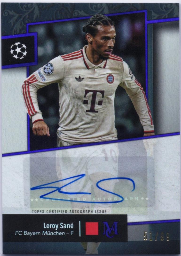 Leroy Sane #AA-LS 2024 Topps Museum UEFA Archival Autograph