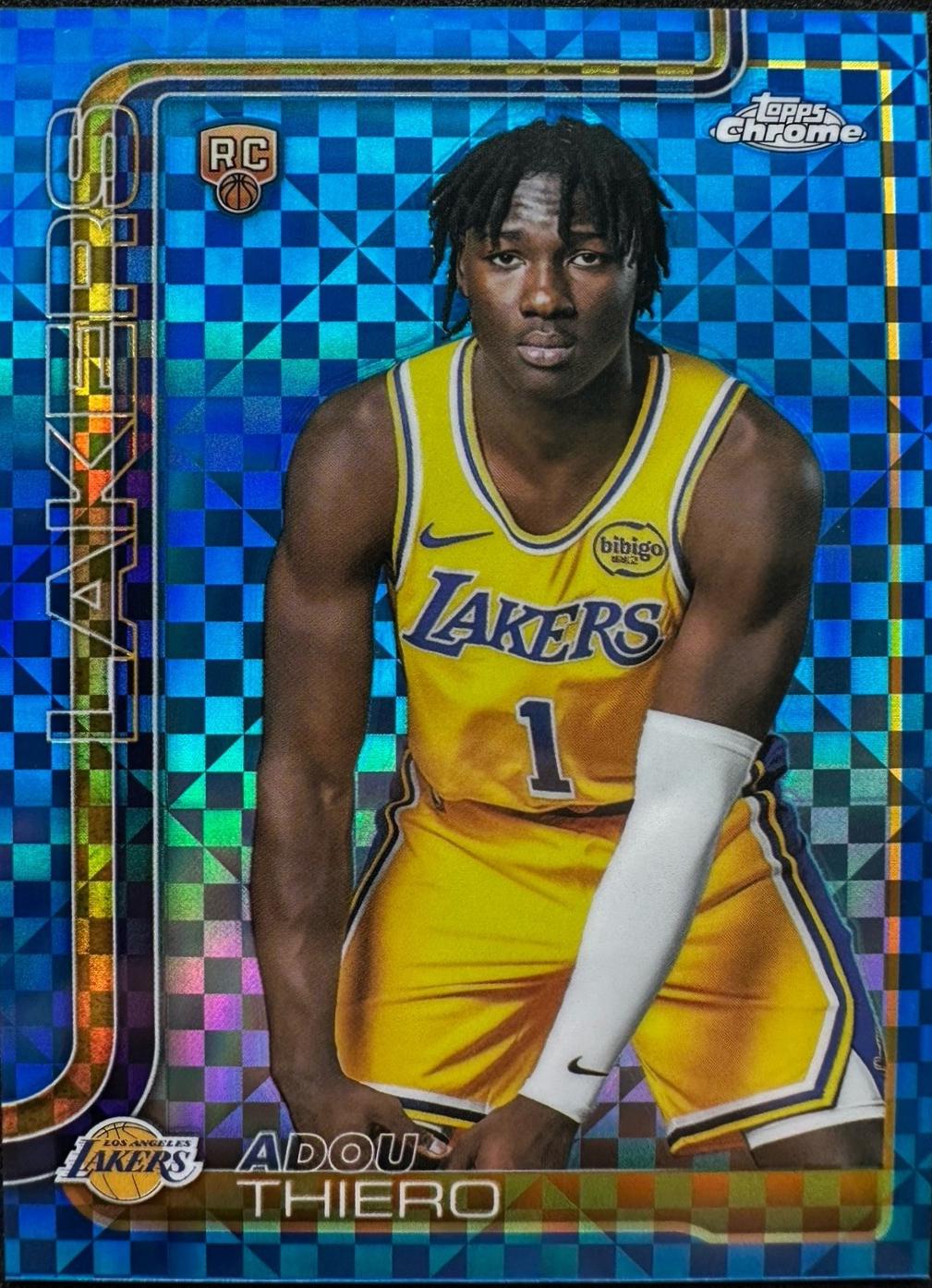 2025 Topps Chrome Adou Thiero [Blue X-Fractor] #286 card