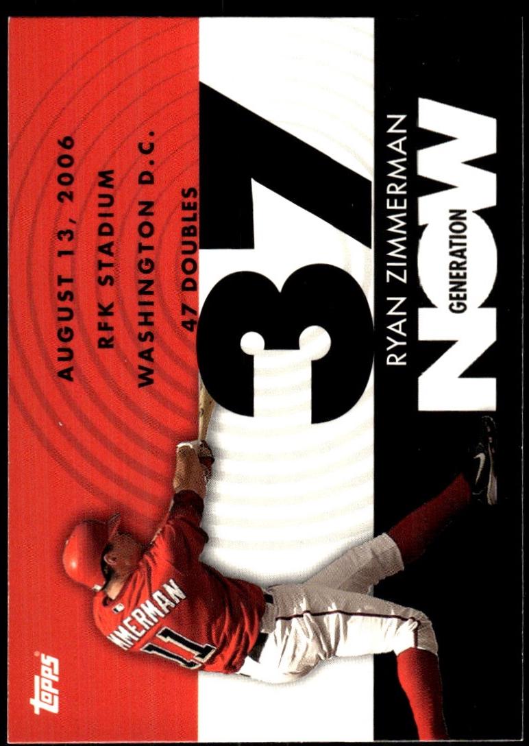 Ryan Zimmerman #GN255 2007 Topps Generation Now Baseball
