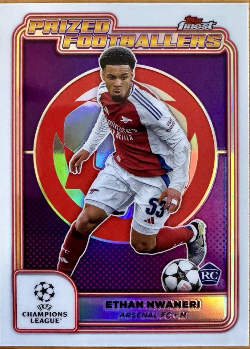 Ethan Nwaneri #PF-24 2024 Topps Finest UEFA Prized Footballers