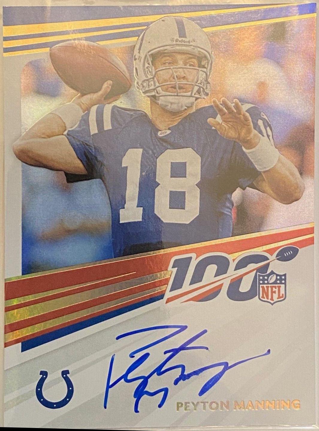 Peyton Manning #N100-PM Football Cards 2023 Panini Donruss NFL 100 Signatures
