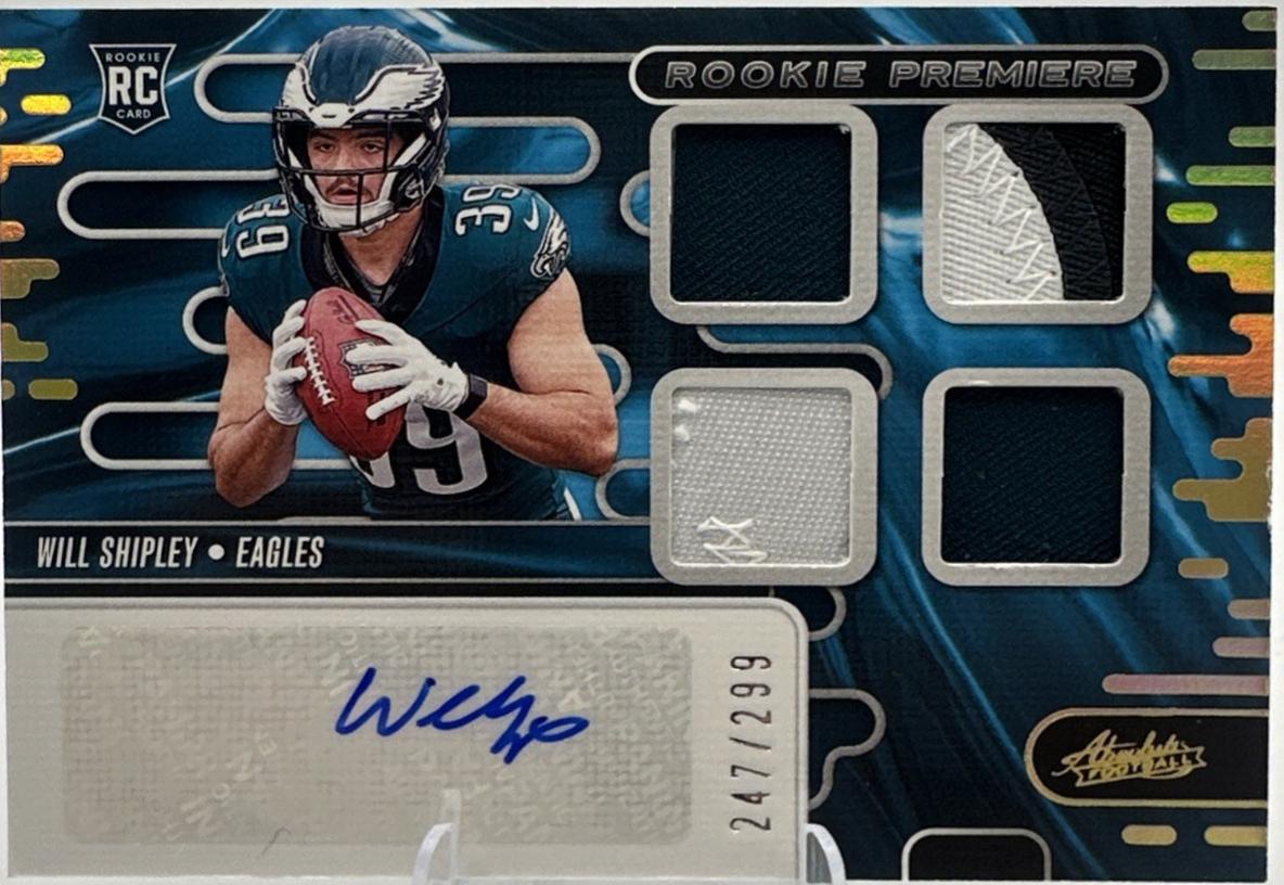 Will Shipley #RPMA-WSY 2024 Panini Absolute Rookie Premiere Materials Auto Football