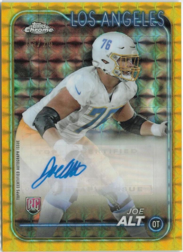 Joe Alt #RA-JAL Football Cards 2024 Topps Chrome Rookie Autograph