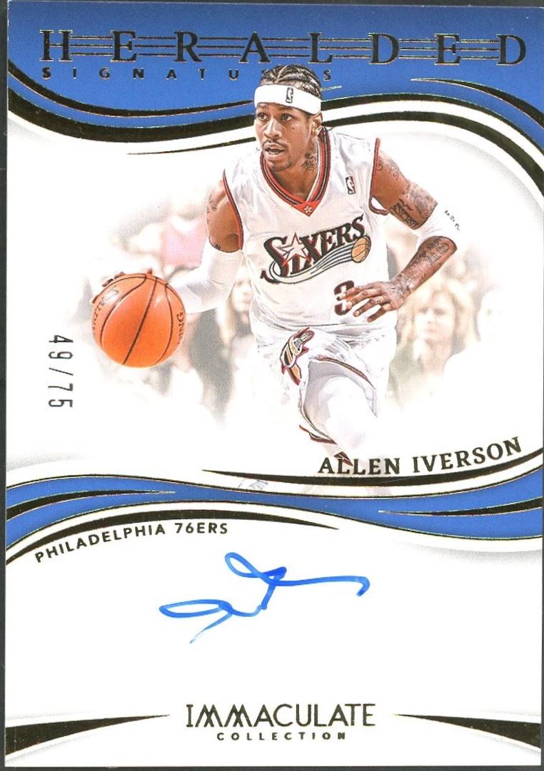 Allen Iverson #26 Basketball Cards 2023 Panini Immaculate Heralded Signatures