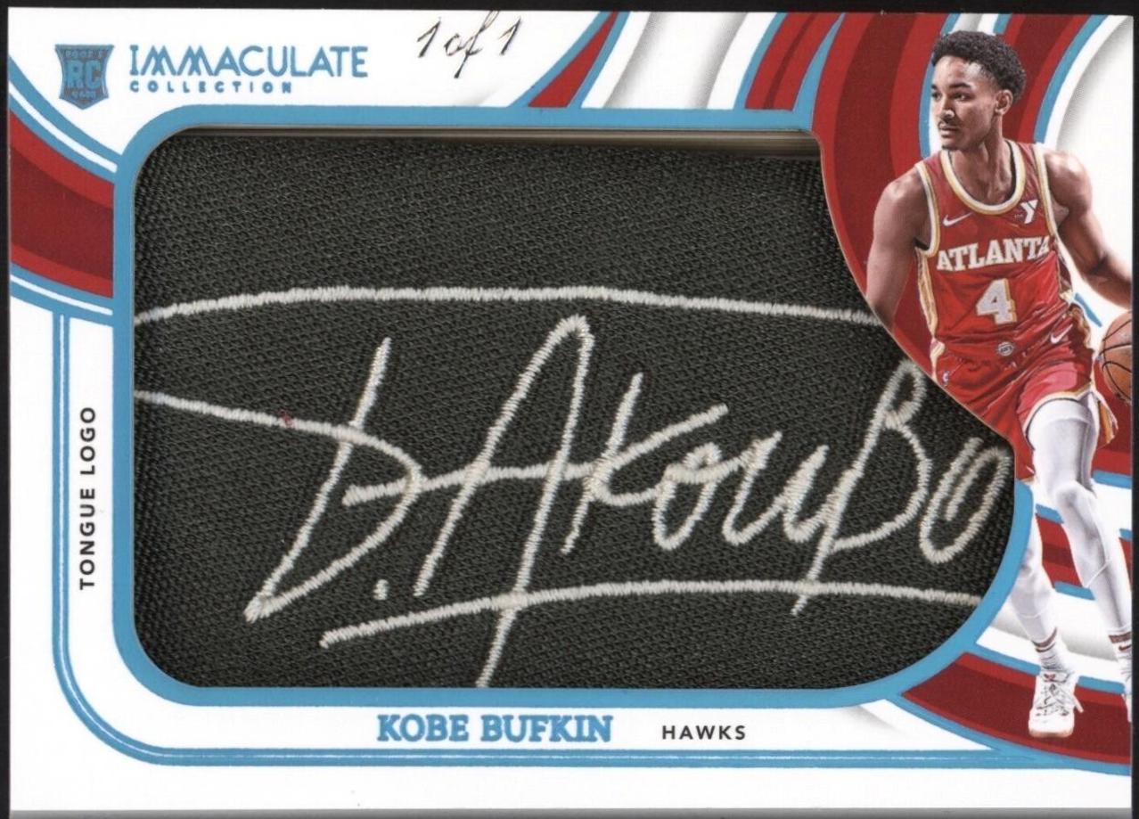 Kobe Bufkin #41 Basketball Cards 2023 Panini Immaculate Sneak Peek Tongue Logo