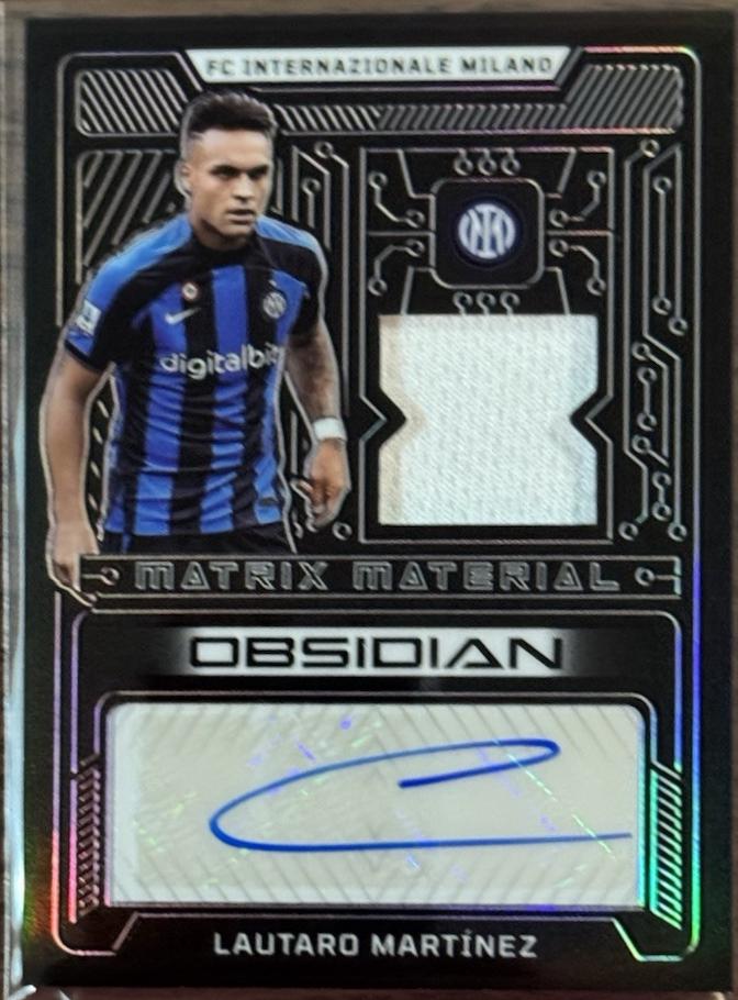 Lautaro Martinez #MMA-LMA Soccer Cards 2022 Panini Obsidian Matrix Material Autographs