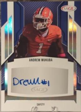 Andrew Mukuba #A-AM Football Cards 2024 Sage HIT Autographs