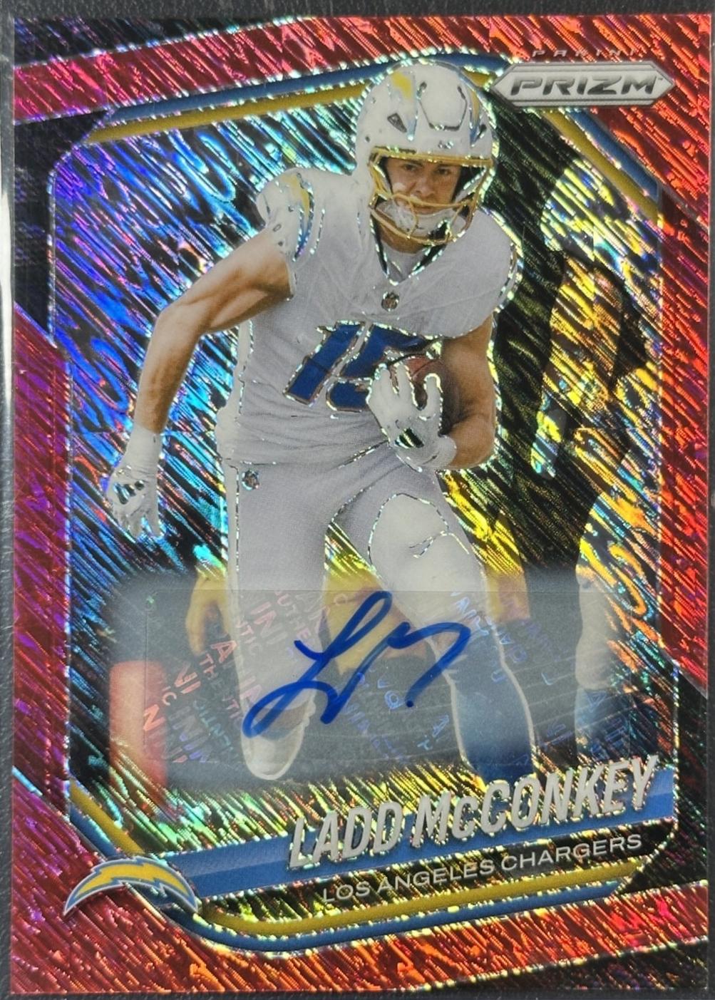 Ladd McConkey [Red Shimmer Autograph] #18