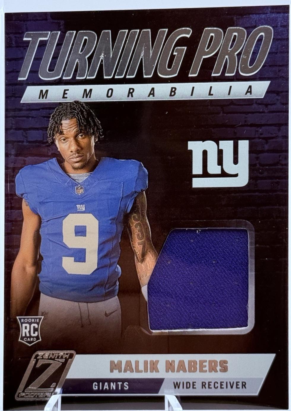 Malik Nabers #7 Football Cards 2024 Panini Zenith Turning Pro Memorabilia