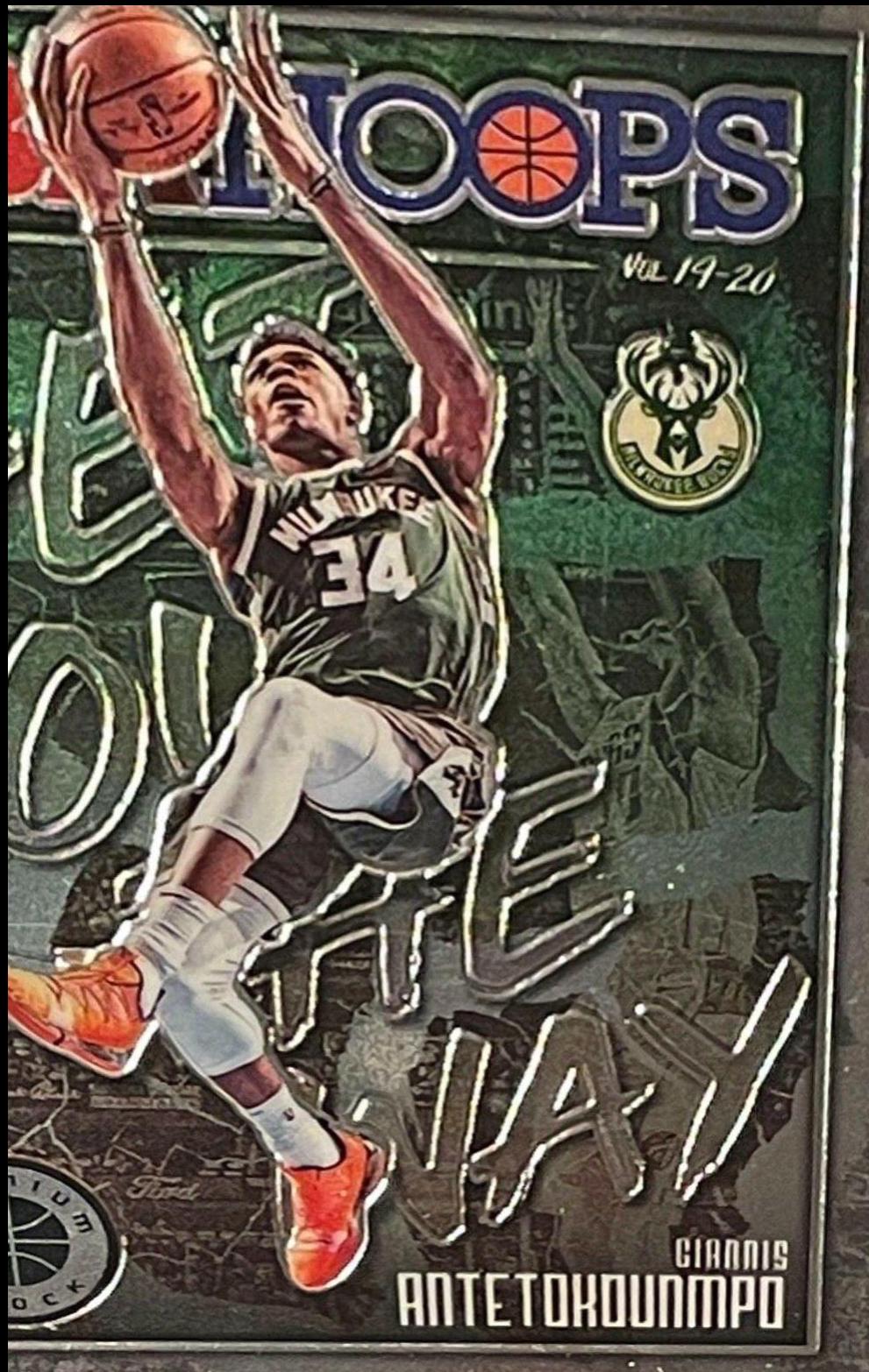 Giannis Antetokounmpo #14 Basketball Cards 2019 Panini Hoops Premium Stock Get Out The Way