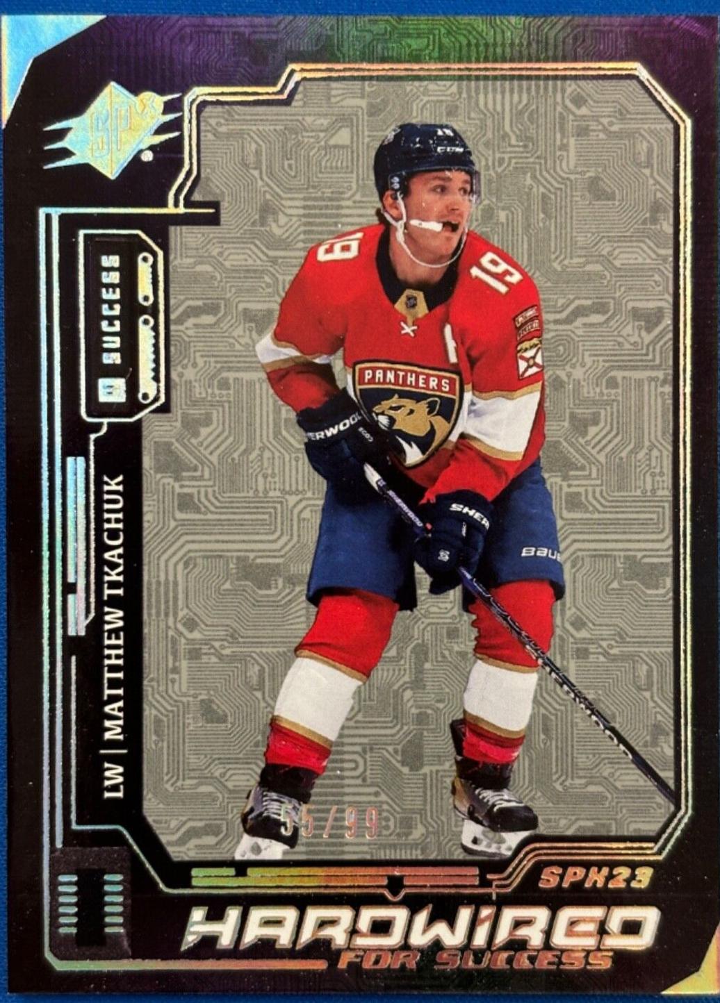 Matthew Tkachuk #HW-MT Hockey Cards 2023 SPx Hardwired for Success