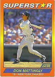 Don Mattingly #23 Baseball Cards 1992 Score Superstars