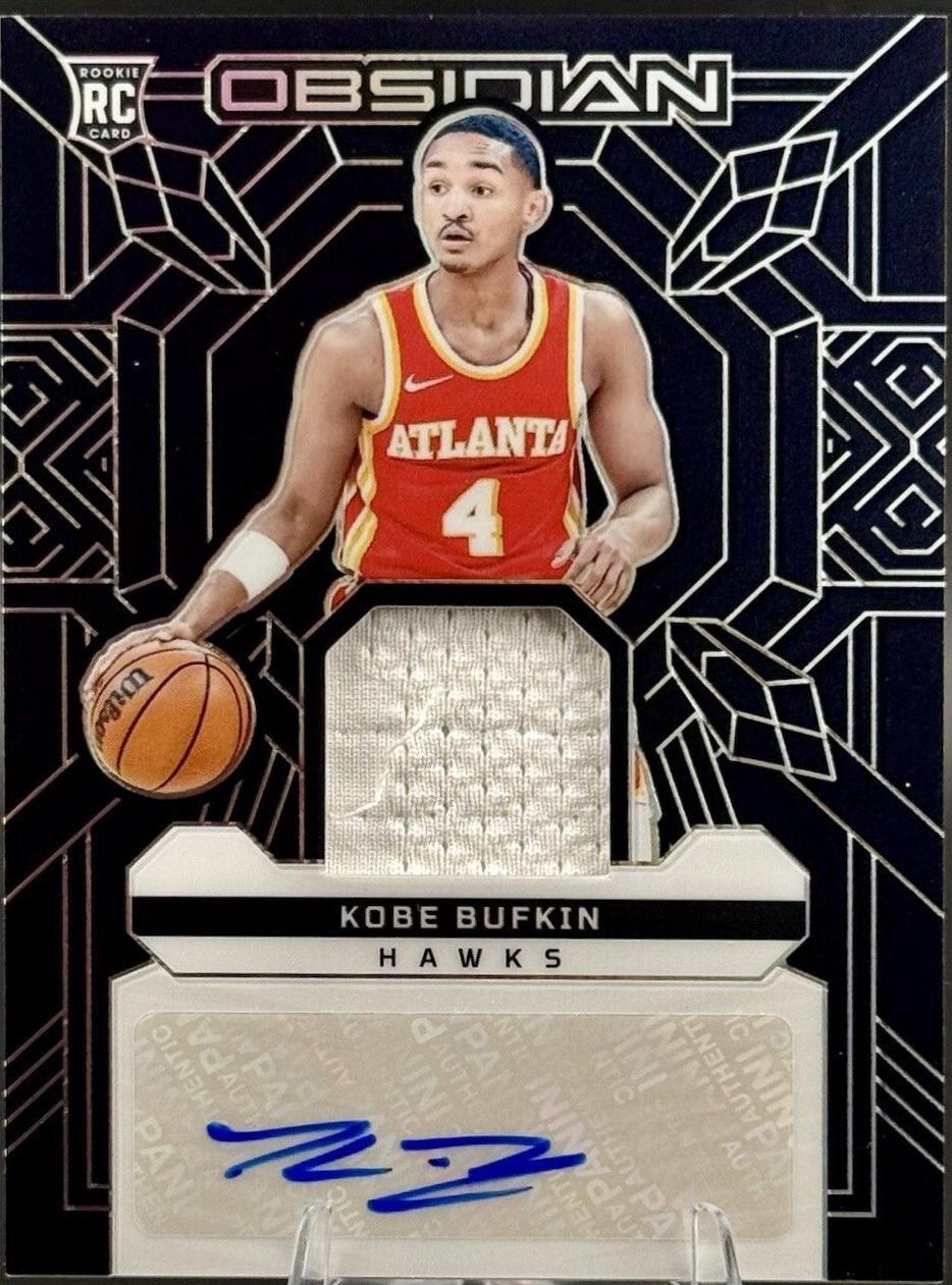 Kobe Bufkin #RJI-BUF Basketball Cards 2023 Panini Obsidian Rookie Jersey Ink