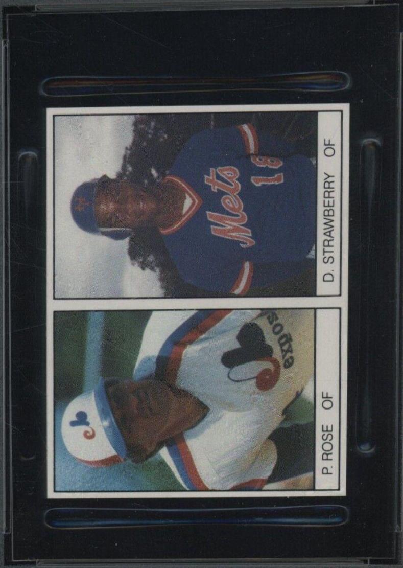 Darryl Strawberry, Pete Rose Baseball Cards 1984 All Star Game Program Inserts Hand Cut