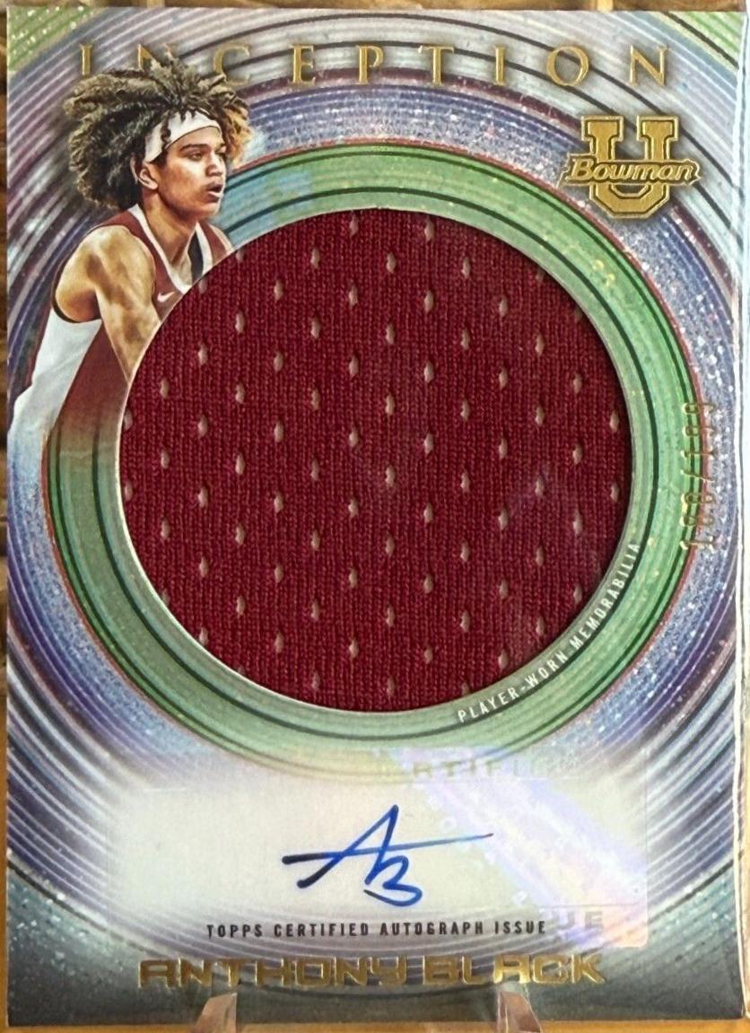 Anthony Black #IAJR-ABL Basketball Cards 2022 Bowman University Inception Autograph Jumbo Relic