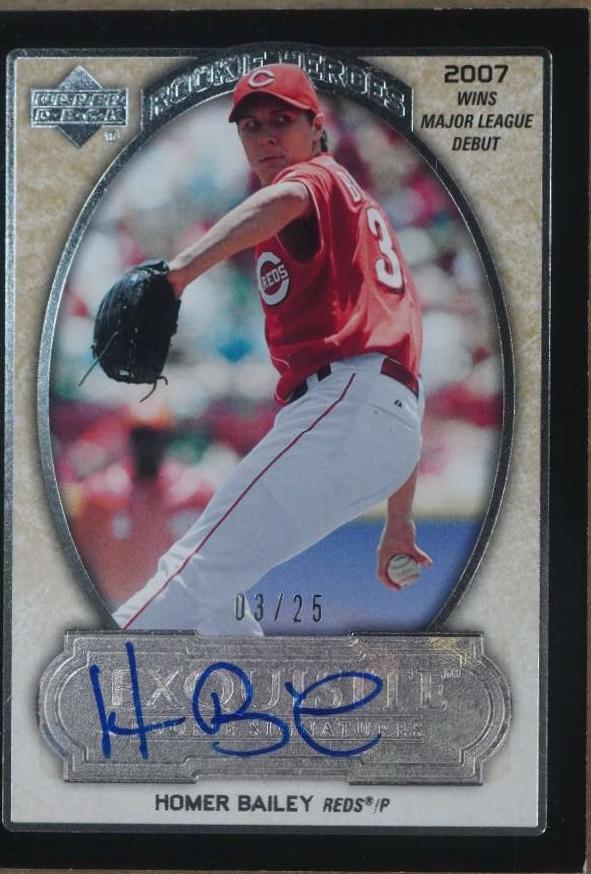 Homer Bailey #RH-HB4 2007 UD Exquisite Rookie Signatures Heroes Autographs Baseball