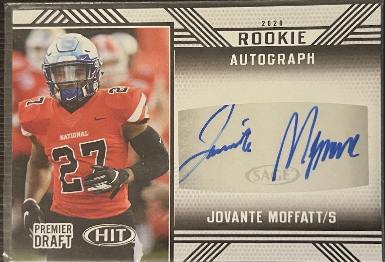 Jovante Moffatt #A27 2020 Sage Hit Rookie Autograph Football