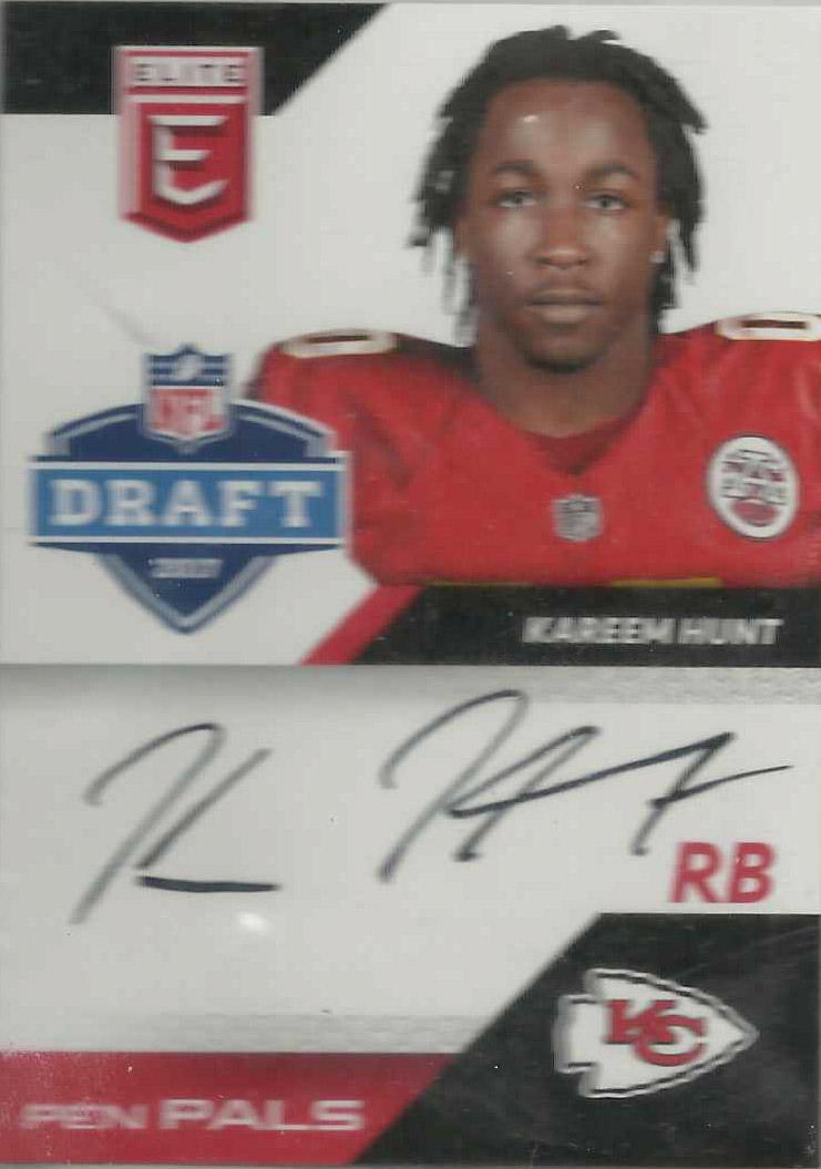Kareem Hunt #PP-KH Football Cards 2017 Panini Donruss Elite Pen Pals Autographs