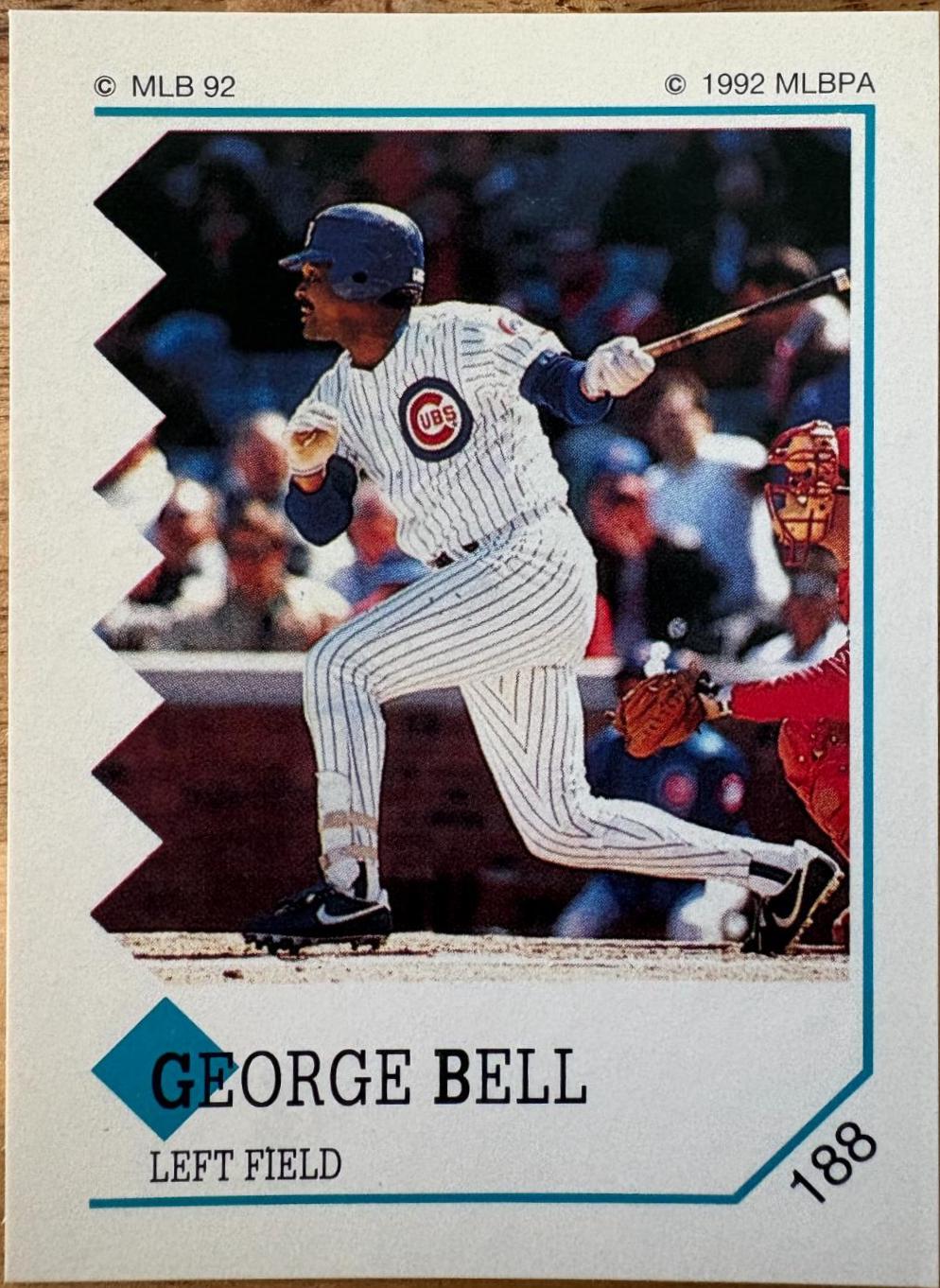 George Bell #188 1992 Panini Stickers Baseball