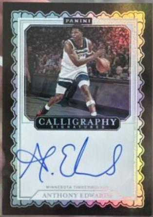 Anthony Edwards #CAL-AED Basketball Cards 2023 Panini Recon Calligraphy Signature