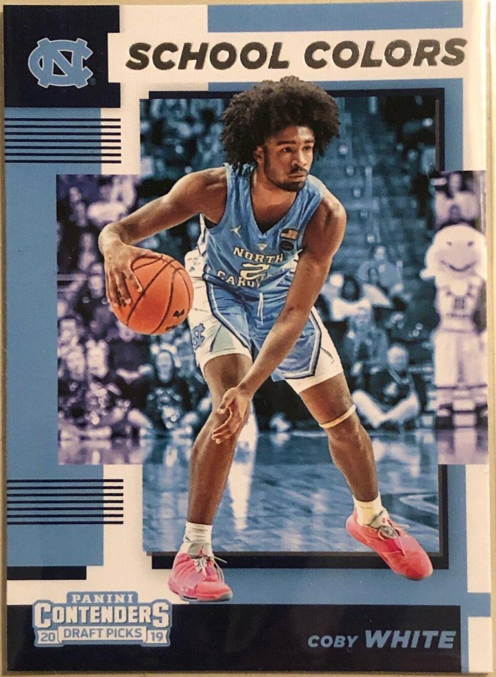 Coby White #8 Basketball Cards 2019 Panini Contenders Draft Picks School Colors