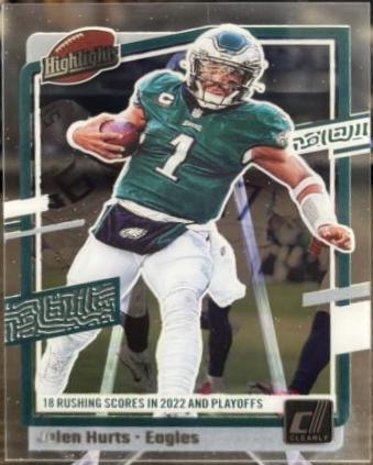 Jalen Hurts #11 Football Cards 2023 Clearly Donruss Highlights