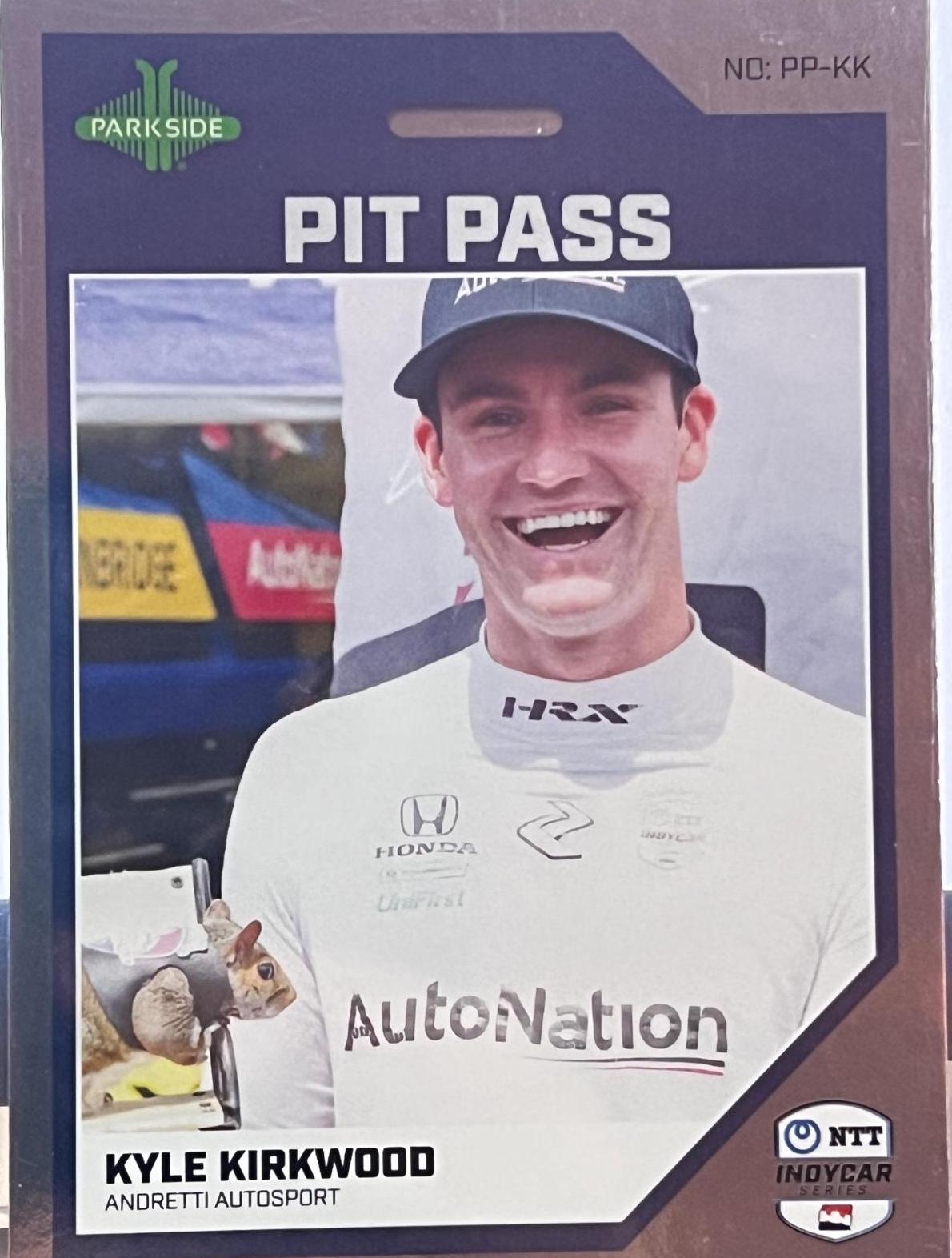 Kyle Kirkwood #PP-KK Racing Cards 2024 Parkside NTT IndyCar Pit Pass