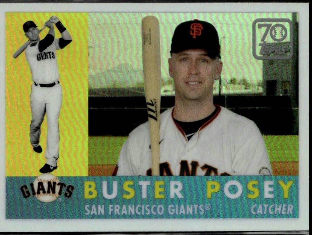 Buster Posey #70YTC-10 Baseball Cards 2021 Topps Chrome 70 Years of Baseball